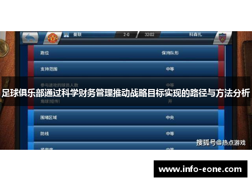 足球俱乐部通过科学财务管理推动战略目标实现的路径与方法分析